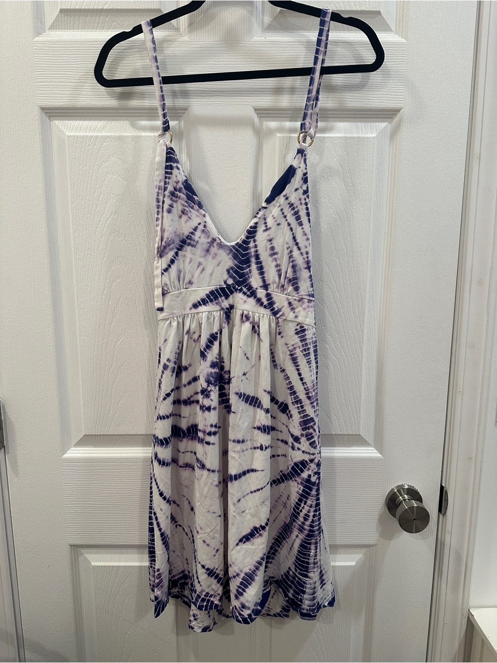 BRA TOPS tie dye tie neck Y2k mini dress built-in bra stretch pullover size M